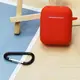 Чехол для наушников Apple Airpods, силикон с карабином, 5 цветов