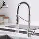Смеситель кухонный с выдвижным сливом, однорычажный кран для раковины на два режима воды WanFan Черный-Хром