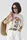 Oversize футболка з принтом ведмедика - кремовий цвет, ONE SIZE