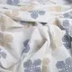 Ткань костюмная под лен с напылением квітка молоко