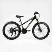 Велосипед Спортивный Corso 24". "CONCEPT", 21 скорость, алюминиевая рама 11’’, переключатели Shimano. Black (138256)