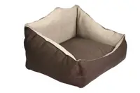 Лежак прямокутний 304072 Zoobaza - коричневий+бежевий, 48х61х32