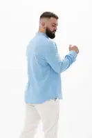 Рубашка мужская из льна 31323 XXL голубая