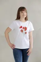 Женская футболка в стиле Casual с принтом Цветы
