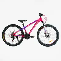 Велосипед спортивный 26" Corso ULTRA, рама алюминиевая, оборудование Shimano, 21 скорость, собран на 75%. Pink (147911)