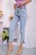 Женские укороченные джинсы голубого цвета 198R5008