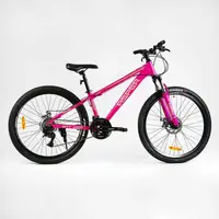 Велосипед Спортивный Corso 26". "ASPER", 21 скоростей, алюминиевая рама 13", переключатели LTWOO A2. Pink (137784)