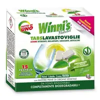 Гіпоалергенні таблетки для посудомийної машини 15 шт Winni's Tabs Lavastoviglie Lemon 8002295062741