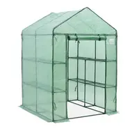 Теплиця садова, парник Польща 140x140 зелений стелаж 8 полиць