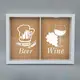 Двойная рамка копилка "Beer, Wine" для пробок, Белый-коричневий, английский