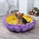 Лежанка для кота и собаки Корзина фиолетовая с желтым