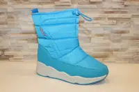 Сапоги дутики женские зимние голубые С239