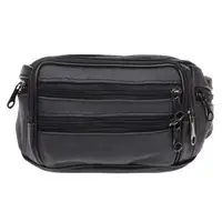 Мужская кожаная сумка на пояс Borsa Leather 1t166m-black