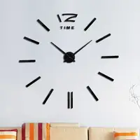 Великі настінні 3D годинник (наклейки) DIY Clock Black (3726)