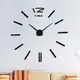 Большие настенные 3D часы (наклейки) DIY Clock Black (3726)