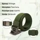 Крепкий мужской ремень с металлической пряжкой из текстиля 20595 Vintage Зеленый