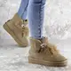 Женские замшевые угги Fashion Olivia 1297 37 размер 24 см Бежевый