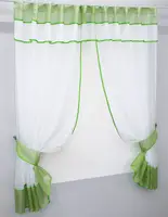 Кухонний комплект, (300х170см.) шторки з ламбрекеном і підхватами. Колір салатовий з білим. Код 084к 59-729