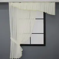 Кухонный комплект (150х170см.), шторка с ламбрекеном. Цвет молочный. Код 00к 59-895
