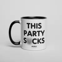 Кружка "This Party S*cks", Черный, английский, Деревянная подарочная коробка с гравировкой, 330 мл