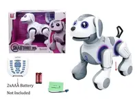 Песик на радіокеруванні Smart robot dog, акум. 3,7 V, озвуч. англійською, пісні, рухається, виконує команди, підсвіч. White with Gray (152534)
