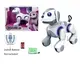 Песик на радиоуправлении Smart robot dog, аккум. 3,7 V, озвуч. на английском, песни, двигается, выполняет команды, подсветка. White with Gray (152534)