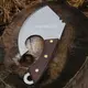 Нож-топорик кухонный для ребер в кожаном чехле