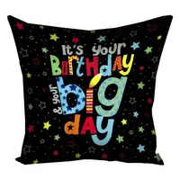 Подушка c принтом габардиновая Birthday 50x50 (5P_18M001)