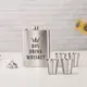 Набор фляга с рюмками "Bos drink whiskey", английский, Деревянная подарочная коробка с гравировкой, 210 мл