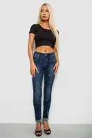 Джинси жіночі однотонні Skinny, колір синій, 244RA-019