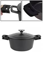 Каструля з кришкою Kamille Dublin KM4462 28х12 см 6.5 л чорна
