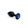 Анальная пробка черная с синим кристаллом, Black Silicone Sapphire, S