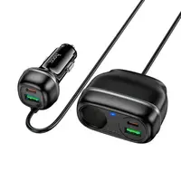Адаптер автомобильный HOCO Rank car charger Z59A |2USB/2TypeC/1 slot 240W cigarette lighter, PD30W/Q