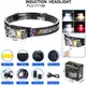 Фонарь налобный YY-19B-3SMD+2COB(white+yellow+red), Налобный фонарик с USB зарядкой