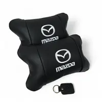 Набор кожаных подушек Mazda с вышивкой логотипа + подарок – кожаный брелок