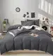 Постельное белье семейное Dushka Home Поликотон 21156 160х215х2 см темно-серое с белым