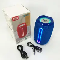 Портативная Bluetooth колонка TG653 USB с ремешком, Беспроводная колонка портативная мощная. Цвет: синий