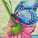 Алмазная мозаика "Бабочка на розовом цветке" 30х30 см