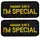 Набор шевронов 2 шт с липучкой "Mama says I am special" 4x9 см "Мама говорит, что я особенный" вышитый патч