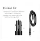 АЗУ Baseus Car Charger Small Screw Series 2xUSB 3.4A + Lightning Cable, Black (TZXLD-A01)