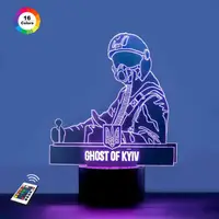 3D ночник "Призрак Киева" (УВЕЛИЧЕННОЕ ИЗОБРАЖЕНИЕ)+ пульт ДУ+ батарейки (3ААА)  3DTOYSLAMP