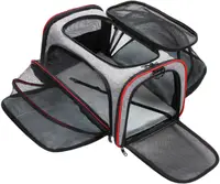 Сумка переноска для котів та собак 78x47x29 см CosmoPet CP-05 (L) Grey-Red