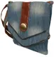 Джинсовая молодежная сумка с ремнем на плечо Fashion jeans bag голубая
