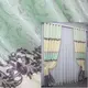 Шторы лён. Цвет бежевый с бирюзовым. Код 1022ш