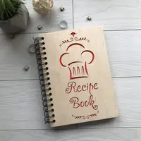 Деревянная книга для записи кулинарных рецептов на пружине