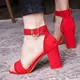 Женские босоножки на каблуке Fashion Moby 1559 39 размер 25 см Красный