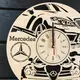 Стильные часы из дерева настенные «Mercedes-Benz»