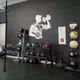 Трафарет для покраски Спортсмен с гантелями, одноразовый из самоклеящейся пленки 116 х 116 см