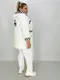 Свободный прогулочный костюм тройка." Королева "    WHITE & WHITE   удлиненная кофта   штаны   футболка 66-68