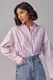 Женская рубашка в стиле oversize в полоску - розовый цвет, S/M
